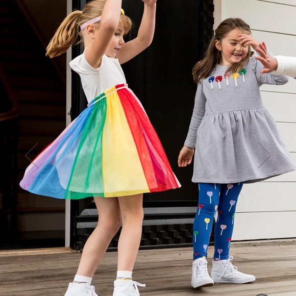 Hanna Andersson girl’s Rainbow Dress In Soft Tulle - Picture 2 of 8